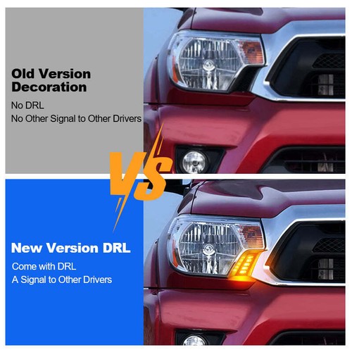 Par de luces laterales de circulación diurna LED DRL para Toyota Tacoma 2012-2015 - Imagen 5 de 13