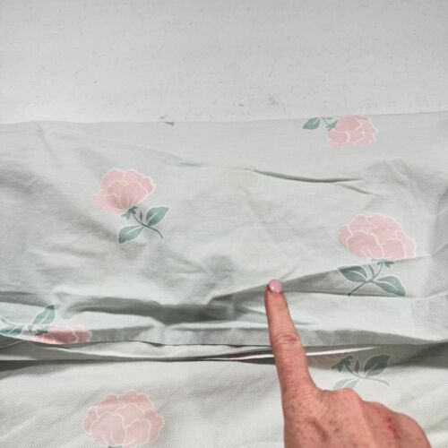 vintage sears full fitted sheet pink roses floral blend y2k 90s 80s usa - Picture 3 of 10