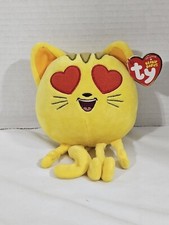 TY Beanie Baby - The Emoji Movie - CAT HEART EYE (6 inch) - MWMTs Stuffed Animal