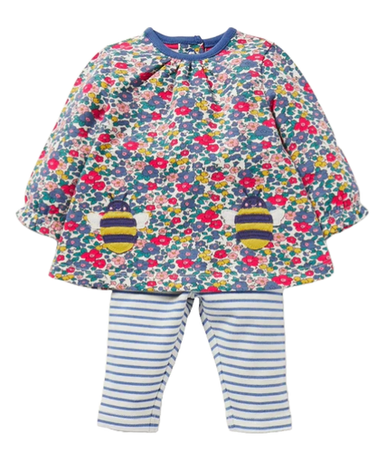 Baby Boden Set Gioco Supersoft Manica Lunga in Fiori di Melo Multi Cielo - Foto 1 di 4