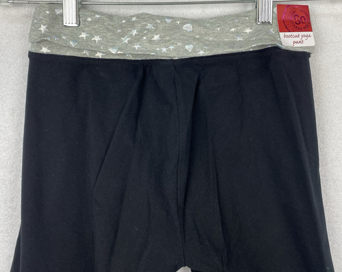 So Skinny Bootcut Yoga Pant Girls 16 Black w/ Gray Silver Foil Design Retail $24 - Picture 5 of 7