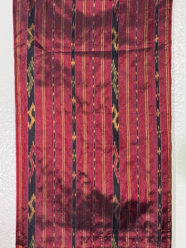 LAO AND THAI WRAP AROUND SARONG *SINH* MULTI-COLOR / DARK RED COLOR BASE - Picture 3 of 3