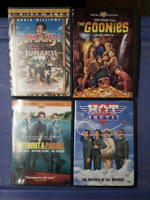 7 Dvd Movie Bundle ( Jumanji, Goonies, Without A Paddle, Hot Shots,...