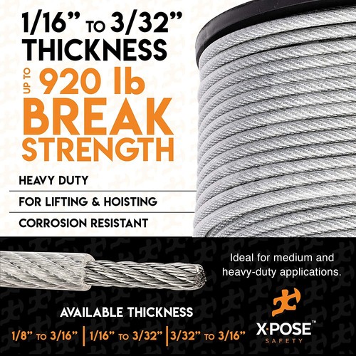 7x7 Vinyl Coated Galvanized Steel Aircraft Cable Wire 250 ft - 1/16" to 3/32" - Picture 4 of 5