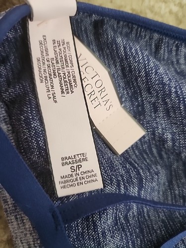 Victoria Secret Women Cute Geometric Sports Bra Top Blue Small Workout Yoga Gym - Picture 4 of 9