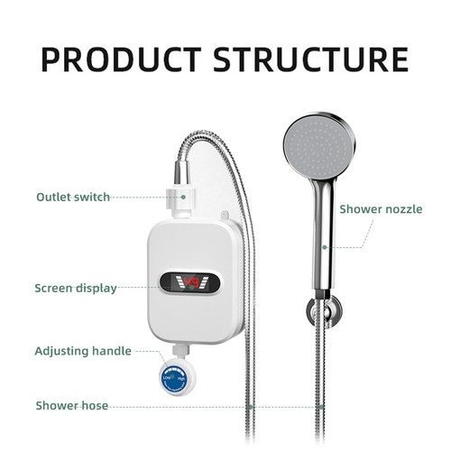 Tankless Instant Water Heaters LCD Digital Display Thermostatic Shower D3Z5 - Picture 5 of 11