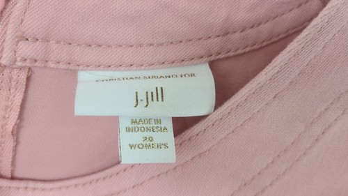 Christian Siriano for J.Jill Pink Canvas Denim Sleeveless Sheath Dress Sz 20W - Picture 4 of 6