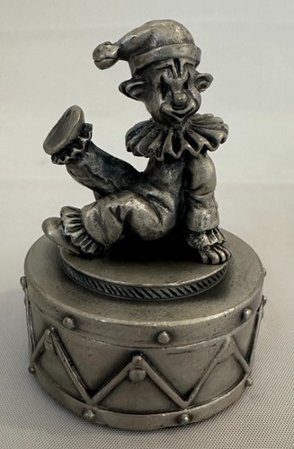 Fine Pewter, Clown/Jester Pewter Round Ring Box, Vintage - Picture 3 of 5