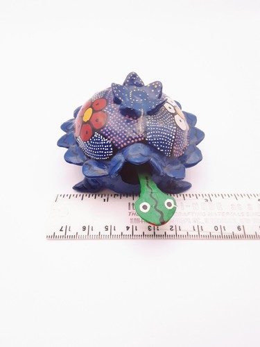 "Tortuga Cabeza Bobble Arte Popular Mexicano Hecho a Mano Pintado 4"" Largo De Colección" - Imagen 10 de 10