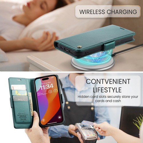 For iPhone 15 Plus 14 13 Pro Max 12 11 Wallet Clemence Leather Holder Case Cover - Picture 6 of 17