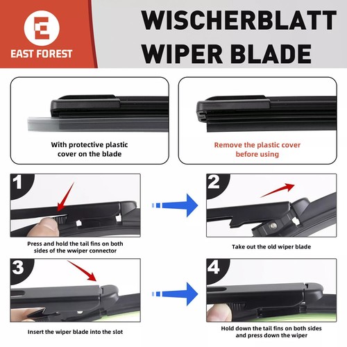 Front + Rear OEM Wiper Blades Set For Mercedes-Benz GL450 2007-2012 Windshield - Picture 2 of 15