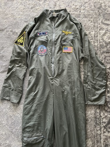 Military Flight Jumpsuit Halloween Cosplay U.S. Air Force Adult Spirit Costume - Picture 1 of 8