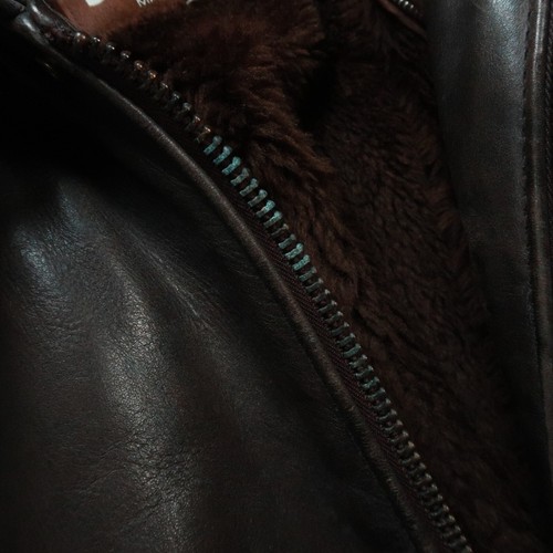 VINTAGE Schott Jacket Mens Large 42 Brown Leather Leathercraft Distressed Bomber - Bild 13 von 14