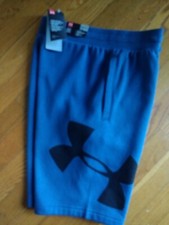 NWT, Under Armour Men's Rival Fleece Logo 10 Inseam Shorts 1329747 408 Size S