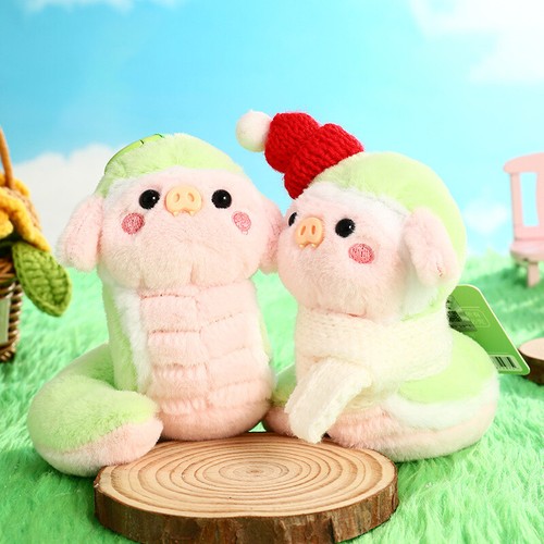 Cute Little Pig Snake Keychain Cartoon Zodiac Snake Keychain Bag Decorations - Picture 3 of 11