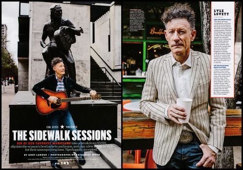 Lyle Lovett 2-pg clipping 2015 - fashion on the sidewalk