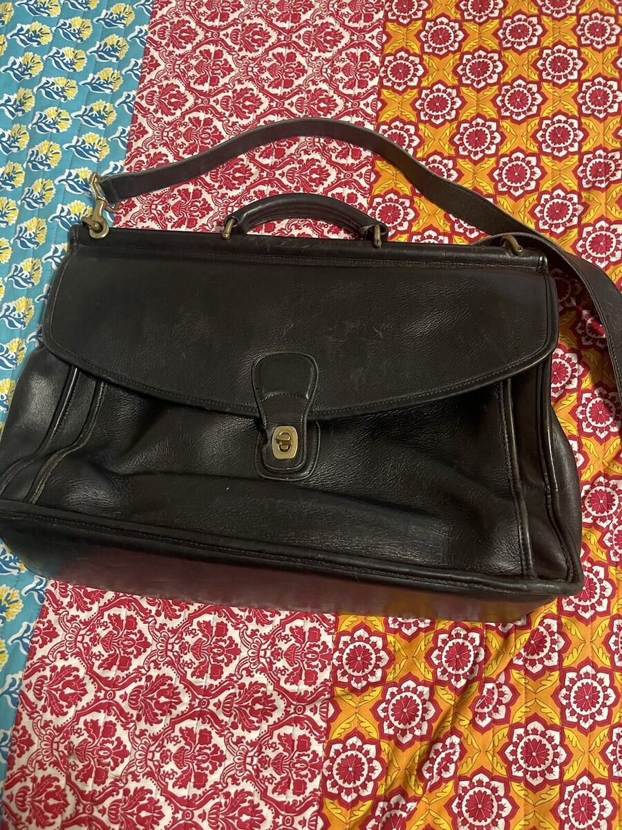 Vintage Coach Beekman Black Leather Briefcase Satchel 5266 Vintage Coach Beekman Black Leather Briefcase Satchel 5266