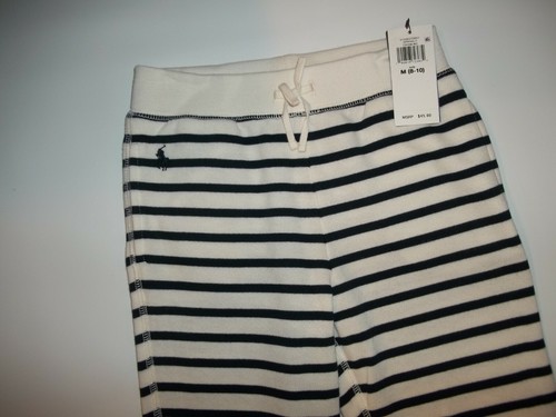 Polo RALPH LAUREN French Terry Striped LEGGINGS Pants Girls MEDIUM 8-10 $45 NEW - Picture 2 of 4
