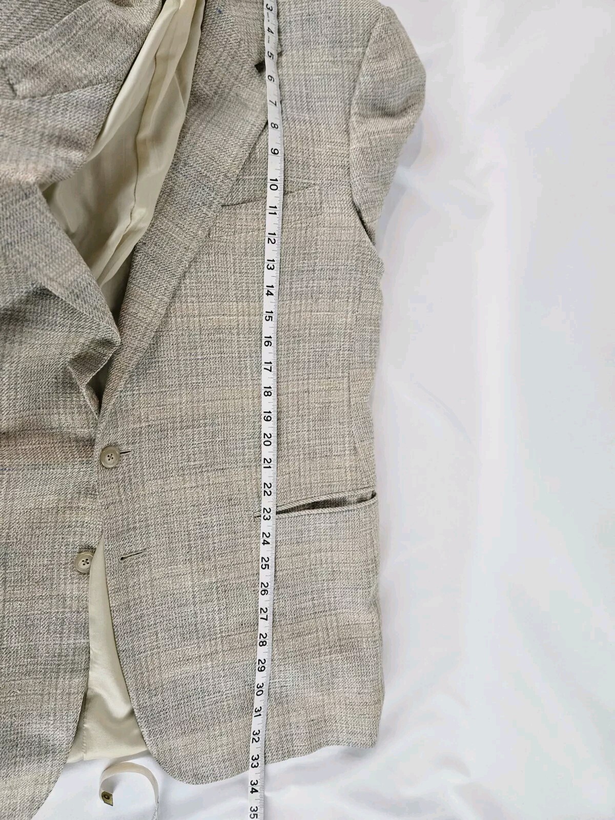 ERMENEGILDO ZEGNA 56 LONG Beige MultiColor Check … - image 7