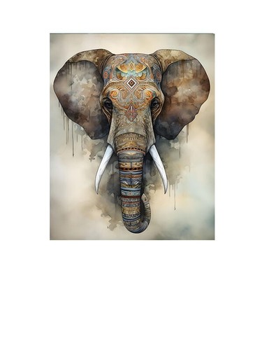 16x20 Tribal Elephant Canvas Print Wall Art - Picture 5 of 8