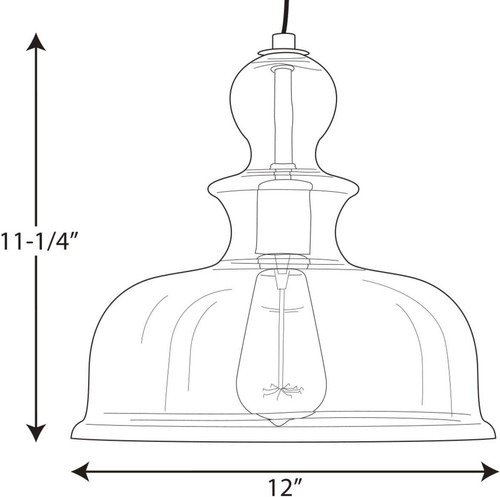 Progress Lighting P5332-143 Staunton Single Light 12" Wide Pendant - Graphite - Picture 6 of 10
