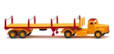 Wiking 051844 Spur H0 1/87 Rungensattelzug (Scania) - signalgelb/karminrot
