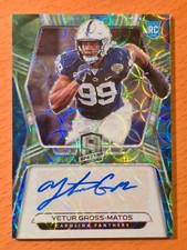 2020 Spectra Rookie Auto Neon Green Yetur Gross-Matos Panthers #'d 11/50