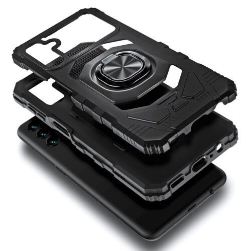 For Samsung Galaxy A15 5G / 4G Case Armor Ring Shock Hard Cover + Tempered Glass - Picture 4 of 26