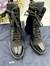 Women’s Prada 55 Mm Block Heel Combat Boots Size 39 Made In Italy
