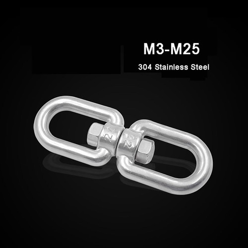 Anillos giratorios de doble ojo de acero inoxidable cables para perro ganchos antienredos barco cadena de cuerda - Imagen 2 de 7