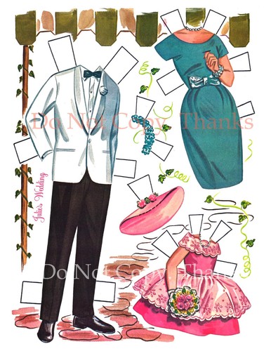 JULIE'S WEDDING recortes - libro de muñecas de papel, restaurado ~ SIN CORTAR NUEVO 13 páginas #4111 - Imagen 3 de 6