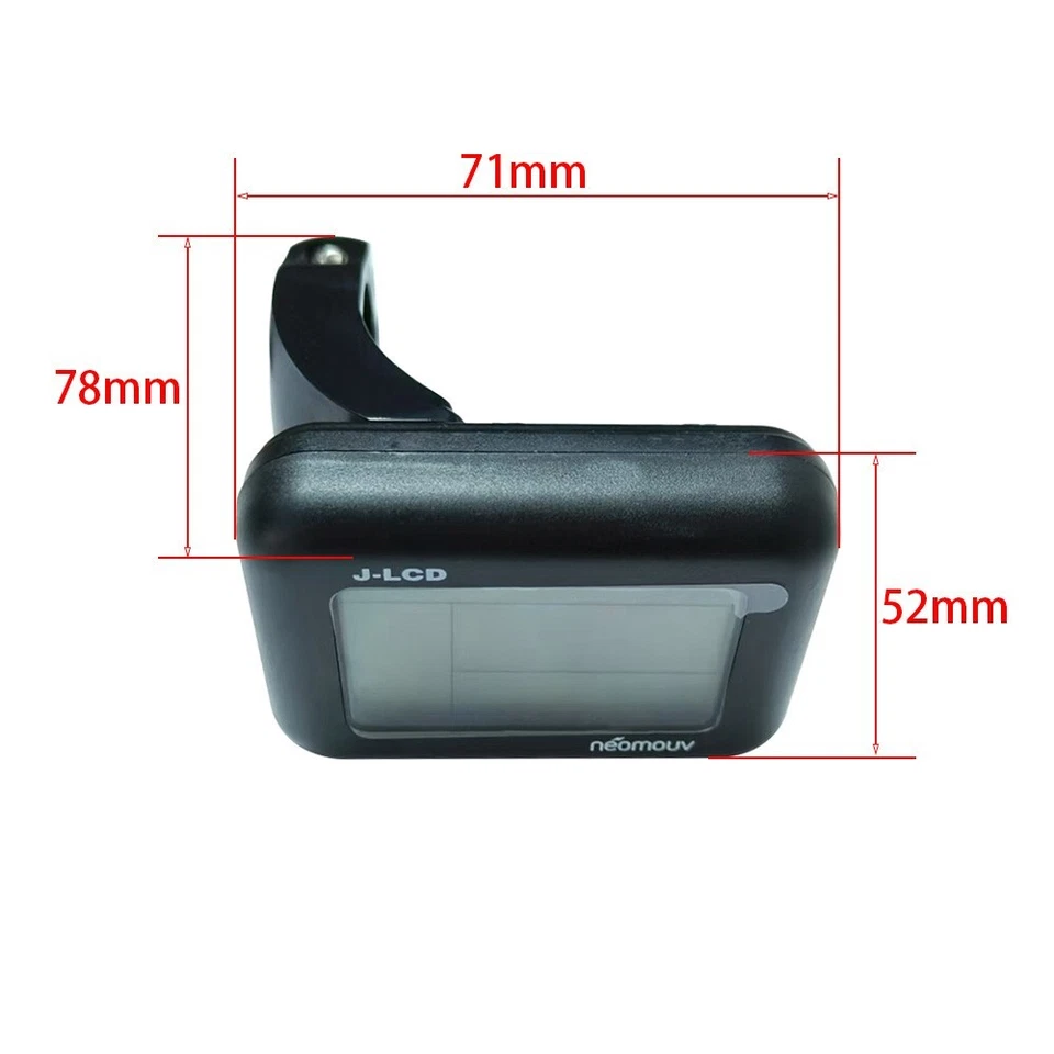 Electric display meter neomouv J-LCD 36V 48V E-bike control panel 5-hole female - Image 3 of 4