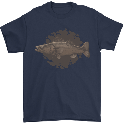 Herren-T-Shirt Walleye Fischfischen Fischer 100 % Baumwolle - Bild 7 von 14