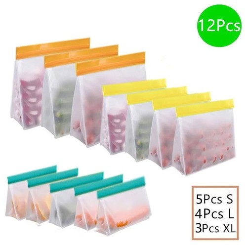 Lebensmittel Silikon Tasche Wiederverwendbar Gefrierschrank Stand Up Bag Silikon Aufbewahrung Beutel Auslaufsicher - Bild 25 von 36