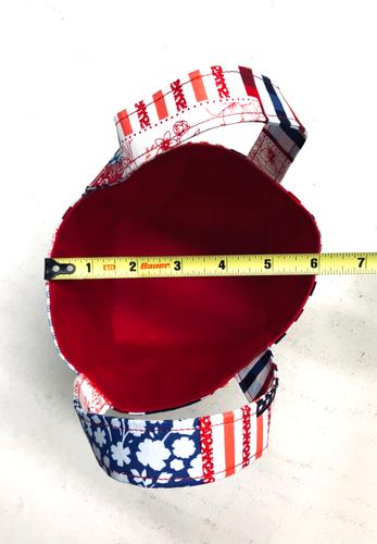 Handmade Fabric Lined Mini Tote Bag/Gift Bag Multicolor Patriotic Patchwork New - Picture 6 of 6