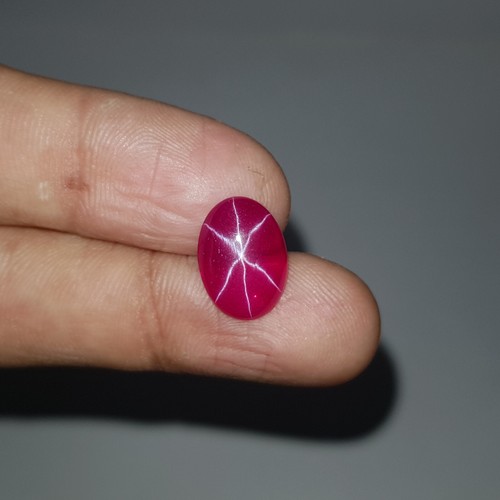 8.0 Ct Certified Natural 6 Rays Star Ruby Oval Red Cabochon Loose Gems AD-457 - Picture 11 of 14