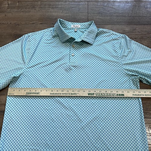 Peter Millar Sommer Komfort Golf Polo blau grün Totenkopf Druck Herren Größe Large LT - Bild 6 von 8