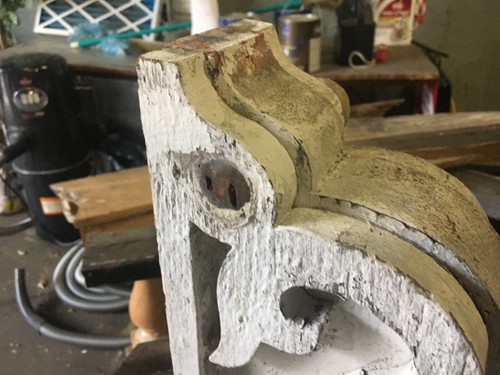 AUSGEFALLENE viktorianische Lebkuchen Korbel Halterung mit Endstück alt knusprig weiß 12x12,5x6,5 - Bild 4 von 11