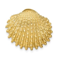 14k Yellow Gold Scallop Shell Slide Pendant 7.83g Gift for Mother