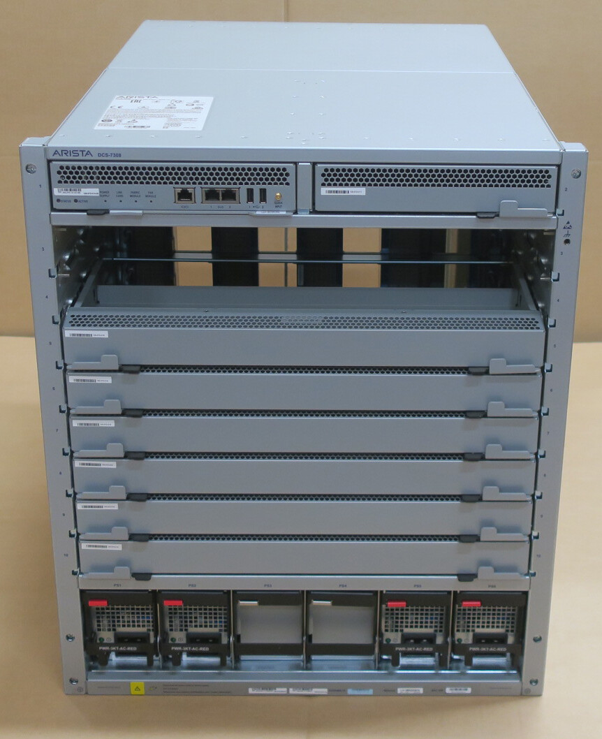 Arista DCS-7308 8-Slot Switch Chassis With 1x EM-7300-SUP 4x PWR