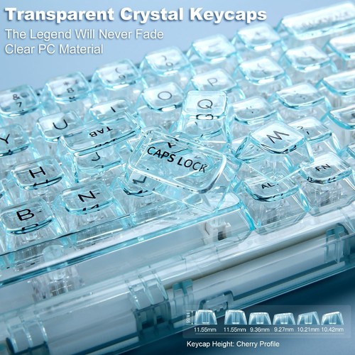 YUNZII X71 Transparent Mechanical Keyboard with Clear Keycaps, BT5.0/2.4G/USB... - Picture 7 of 9