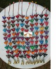 Indian Floral Cotton Stuffed Small Birds Beads Bell Prosperity Hens Lot 100 Pcs