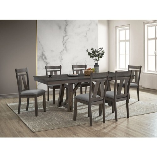 Classic Wooden Dining Chair Set of 4, Flared Legs Cushion Seat Kitchen Chair Set - Picture 2 of 2