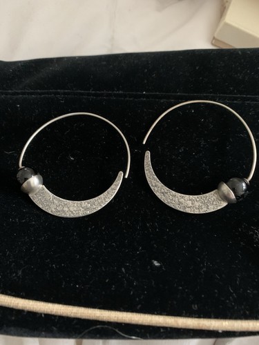 Silpada Ohrringe Sterlingsilber schwarz Chalzedon Kometenschwanz W1874 - Bild 1 von 4