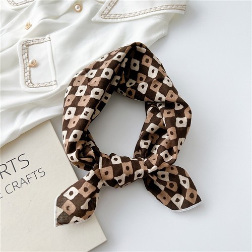Cotton Linen Square Scarf Decorative Flower Neckerchief DIY Bandana Headband 1 - - Picture 14 of 25