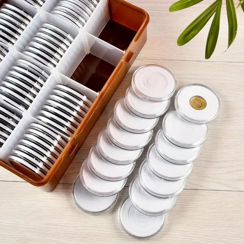Storage Organizer Case For Collectors Holds 84pcs Clear Plastic Coin Capsules - Picture 3 of 10