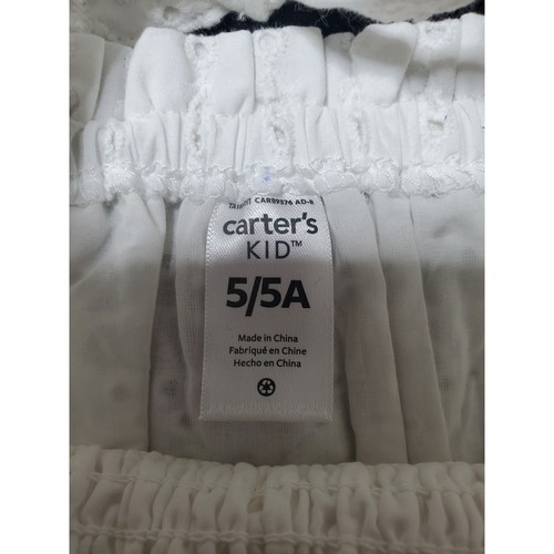 NWT Carters Eyelet Ruffle Top Long Sleeve Ivory Blouse Girls Size 5 - Picture 4 of 5