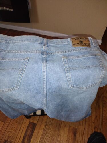 Vintage Tommy Hilfiger Traditional Baggy Fit Cotton Jean Shorts Blue 42 Tall - Picture 3 of 5