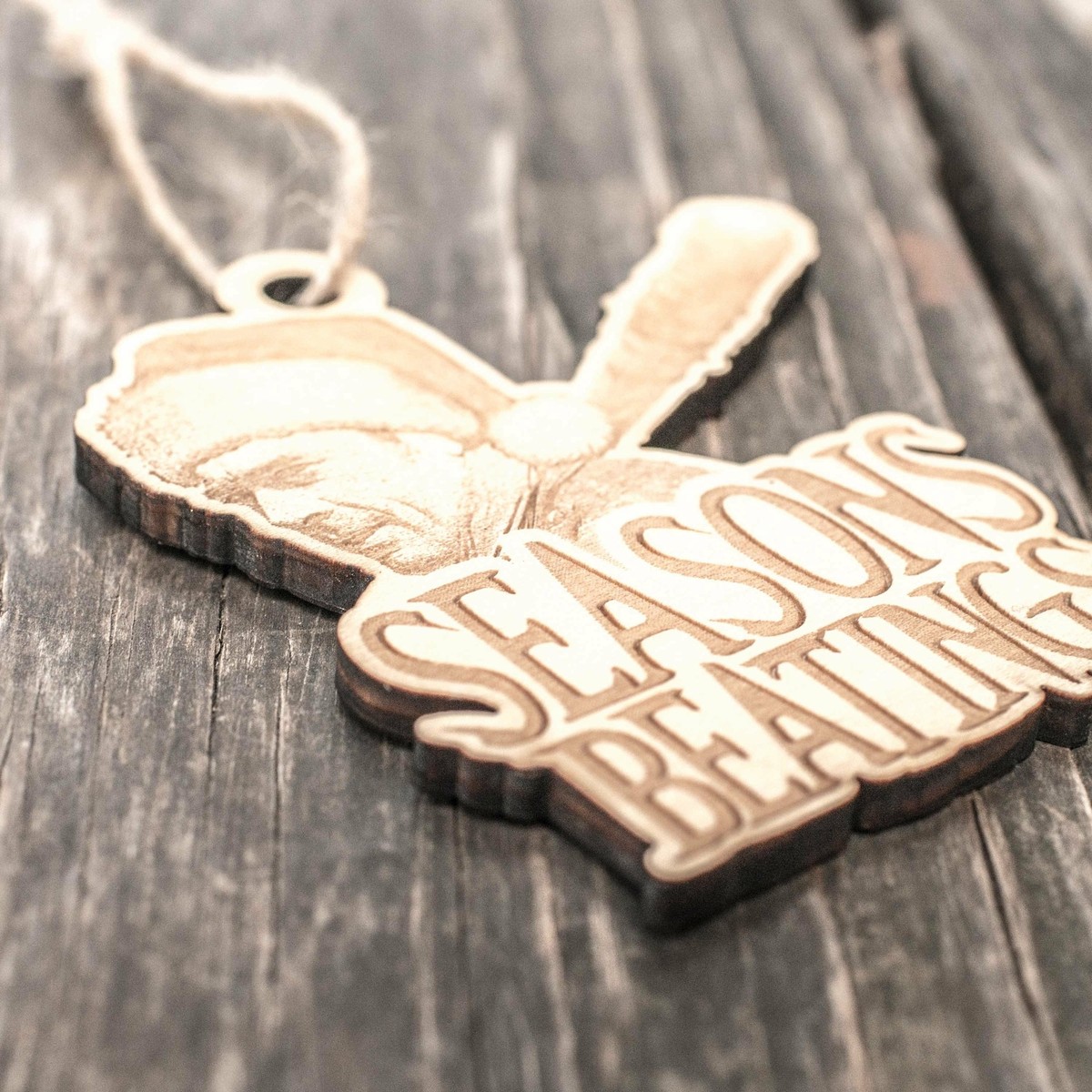 Ornament - Seasons Beatings - Raw Wood 3x4in Ornament - Seasons Beatings - Raw Wood 3x4in