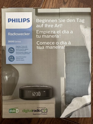 Philips Digital Dual Clock Radio Snooze Alarm Multifunction 3000 Series Timer - Picture 2 of 2